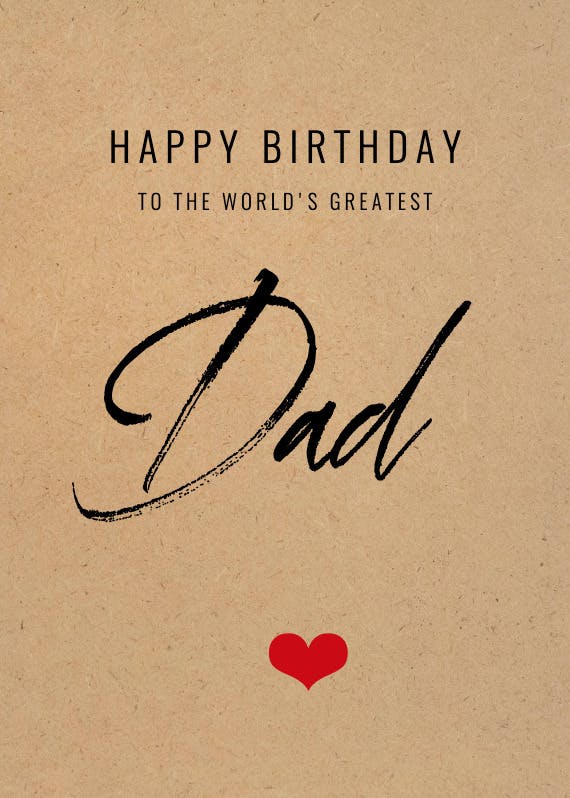 World's greatest dad -  free birthday card