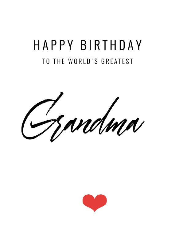 World's greatest grandma -  free birthday card