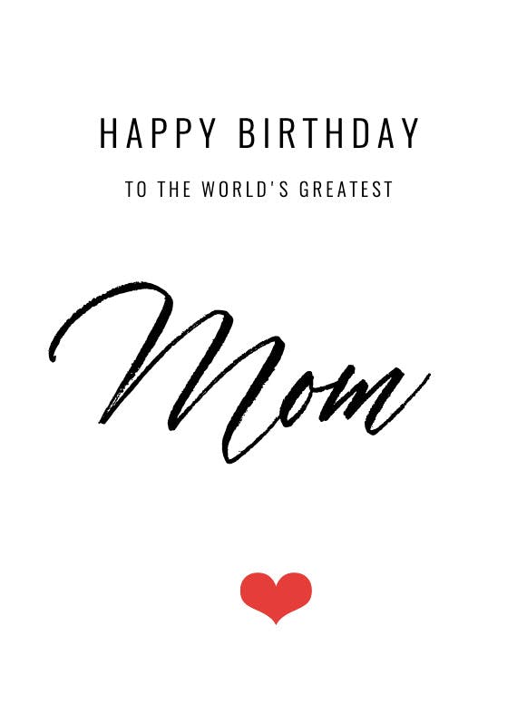 World's greatest mom -  tarjeta de cumpleaños