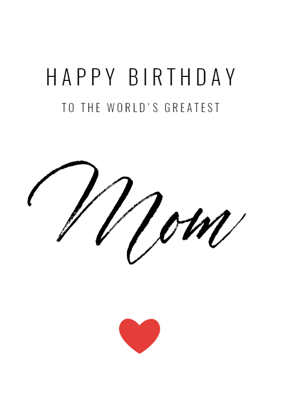 Buy Printable Card Mom Birthday Happy Birthday Mom Simple Card Online in  India  Etsy