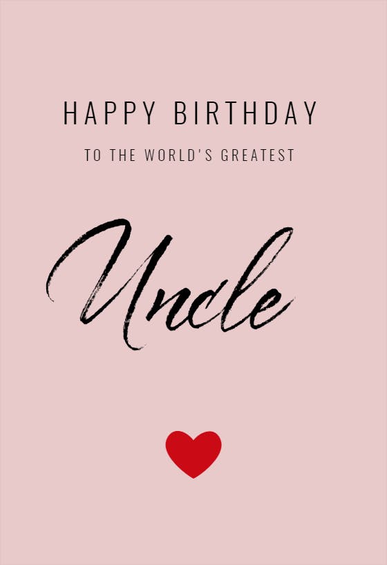 World's greatest uncle -  tarjeta de cumpleaños