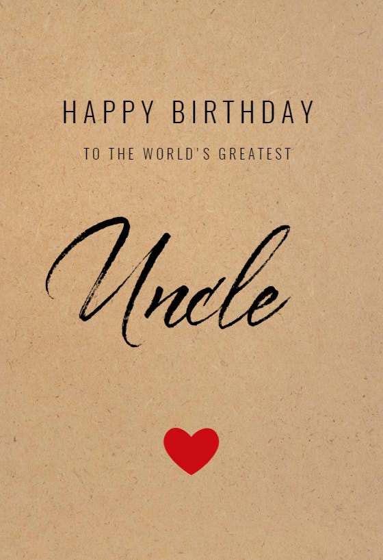 World's greatest uncle -  free birthday card