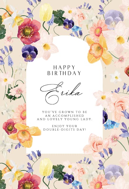 Arch Blossom Pattern - Birthday Card | Greetings Island