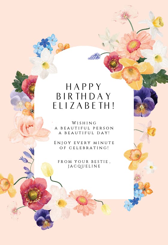 Arch Blossom - Birthday Card | Greetings Island