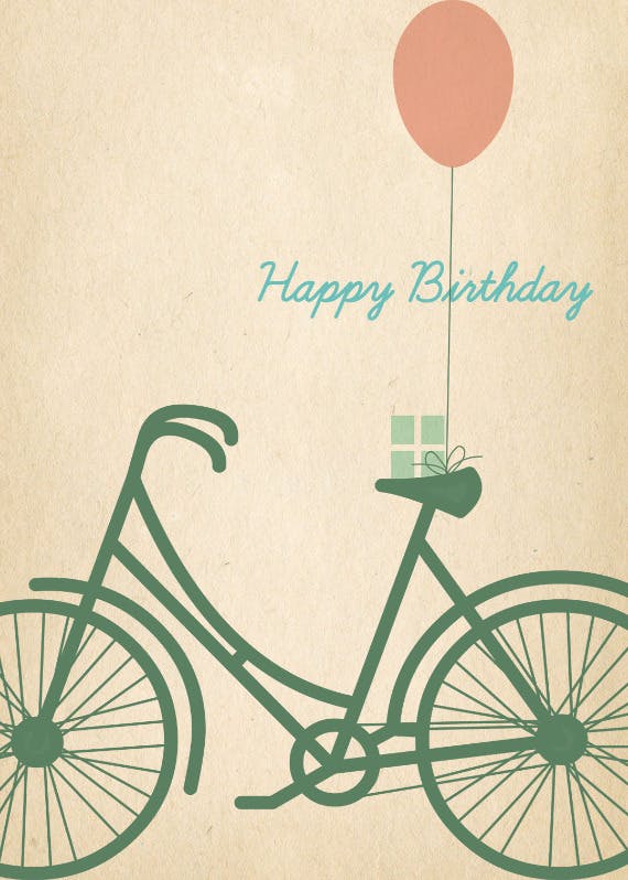 Birthday bicycle -  tarjeta de cumpleaños gratis