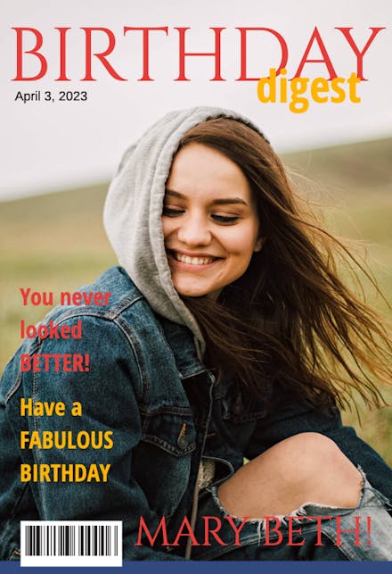 Birthday Digest Magazine Cover - Birthday Card