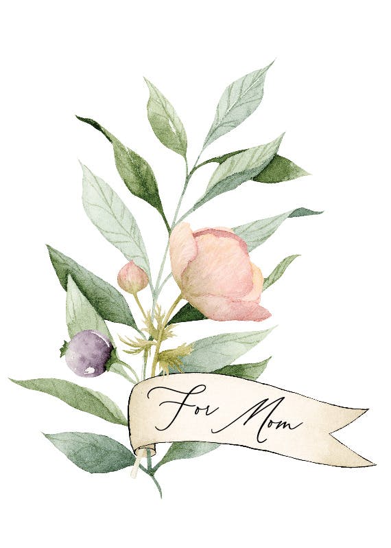Bouquet ribbon -  tarjeta de cumpleaños
