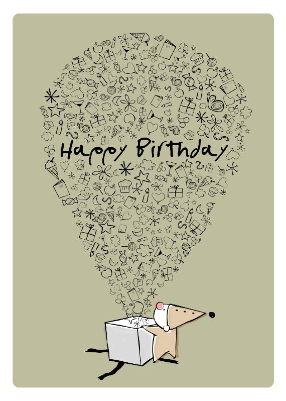 Box of surprises - birthday card