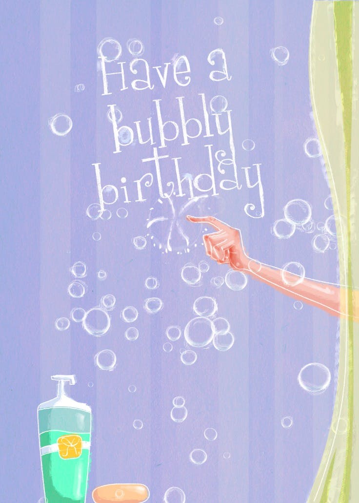 Bubbly birthday - birthday card