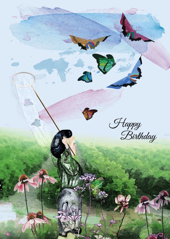 Butterfly ballet - happy birthday card
