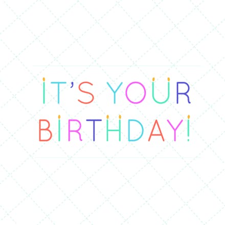 Dashed square - Birthday Card