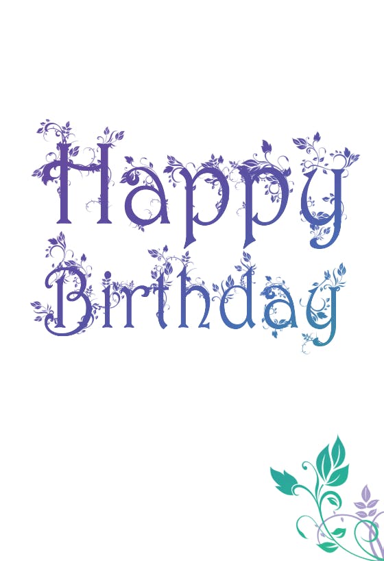 Decorated birthday card - happy birthday card