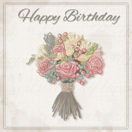 Delicate Bouquet - Birthday Card