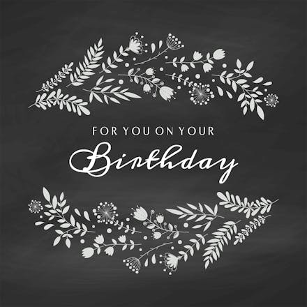 Flower Swags - Happy Birthday Card