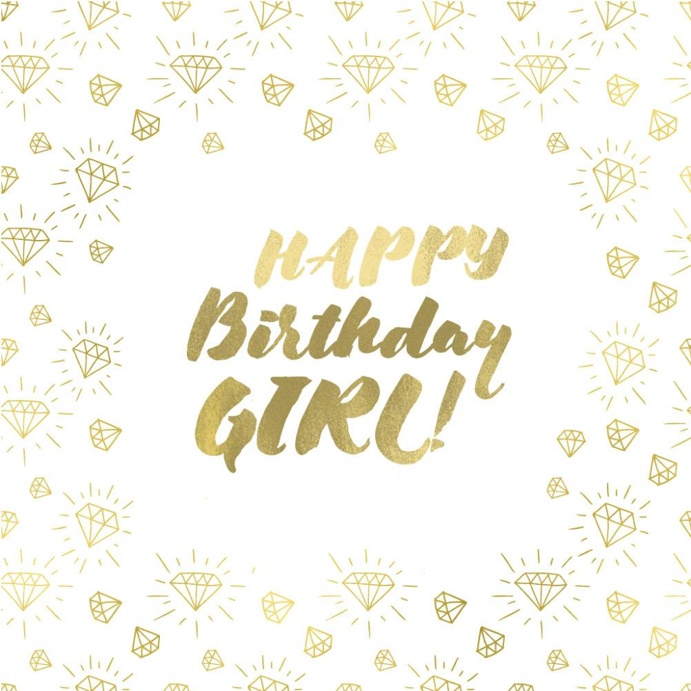 Gem girl - tarjeta de cumpleaños