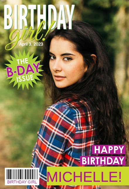 Girl Magazine Cover - Birthday Card