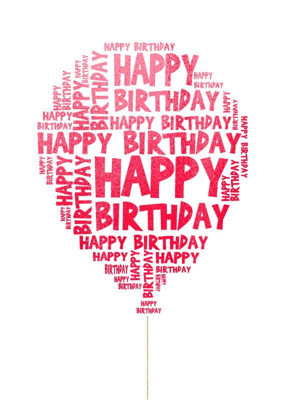 Happy birthday balloon -  tarjeta de cumpleaños