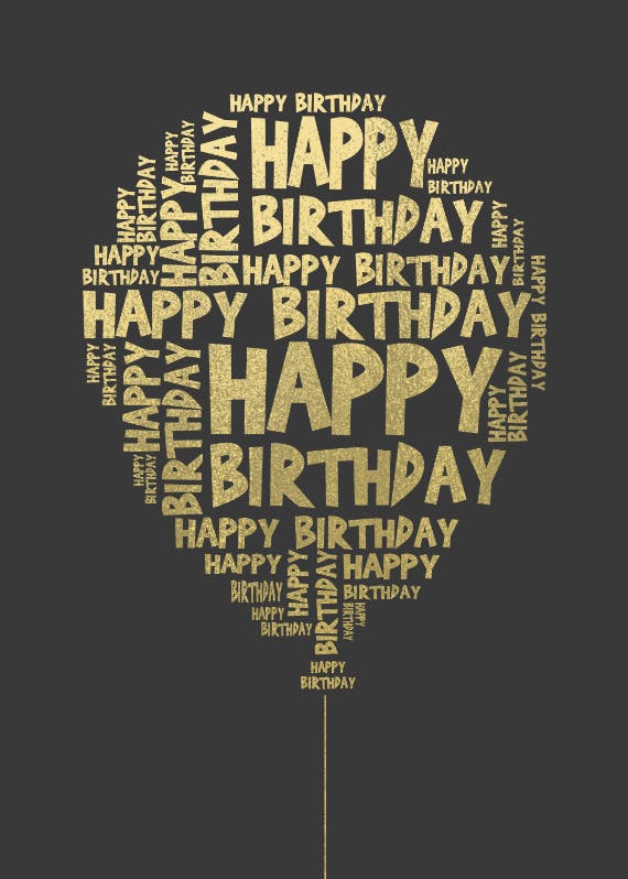 Happy birthday balloon -  tarjeta de cumpleaños gratis