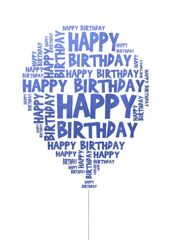 Happy birthday balloon -  tarjeta para imprimir