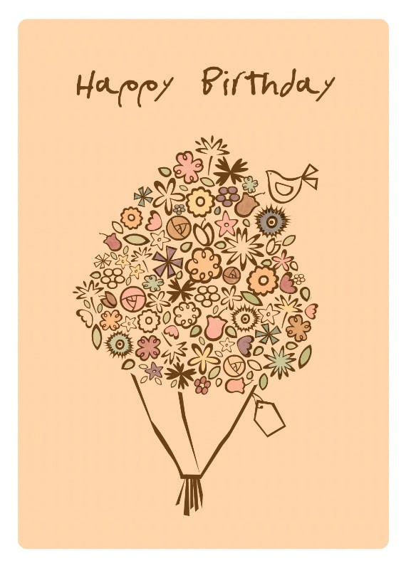 Happy birthday bouquet - happy birthday card