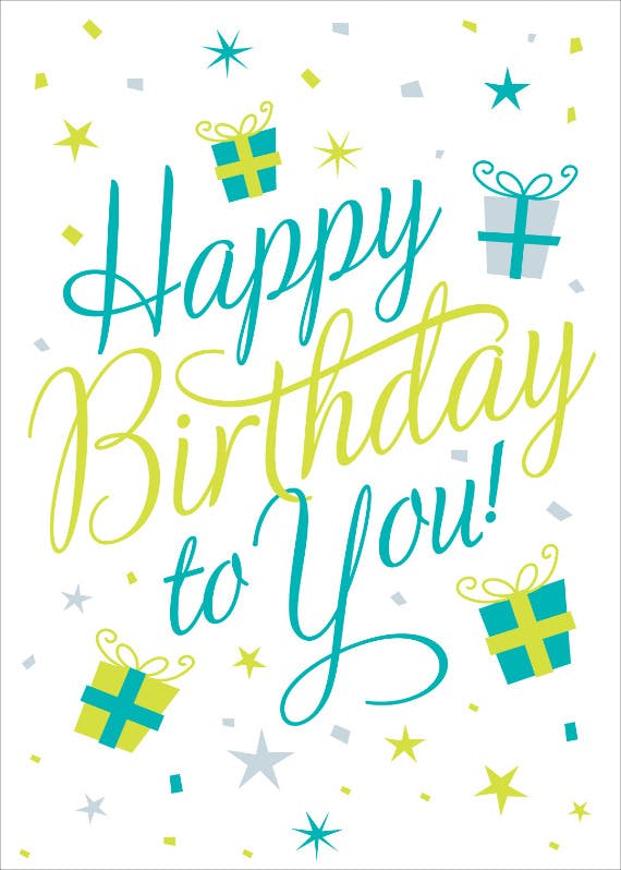 Happy birthday to you -  tarjeta para imprimir