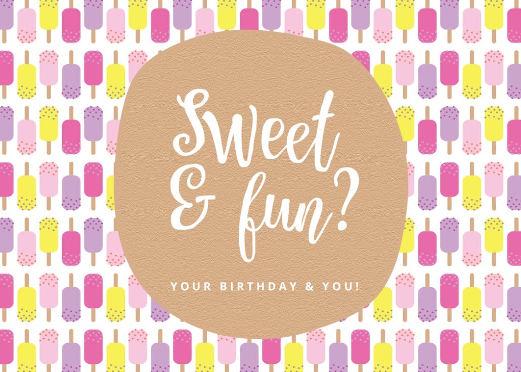 Sweet line design - birthday card