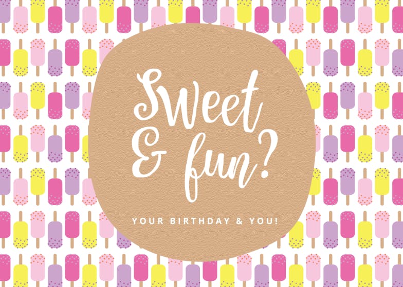 Sweet line design - happy birthday card