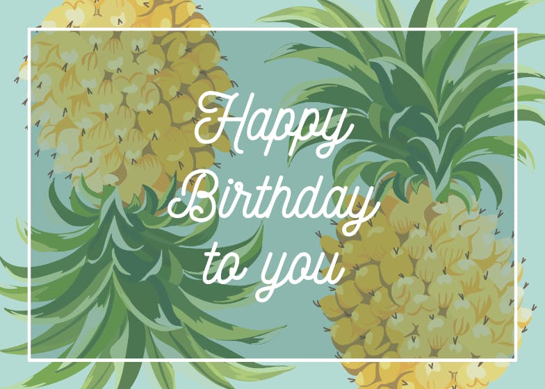 Trending tropical - happy birthday card