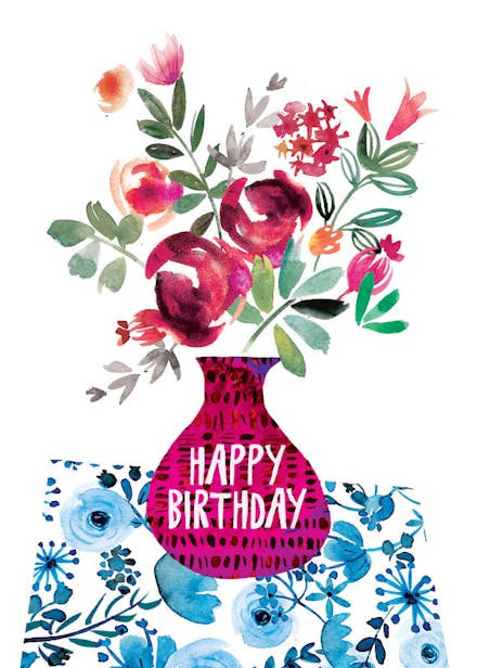 Violet And Vase - Birthday Card (Free) | Greetings Island