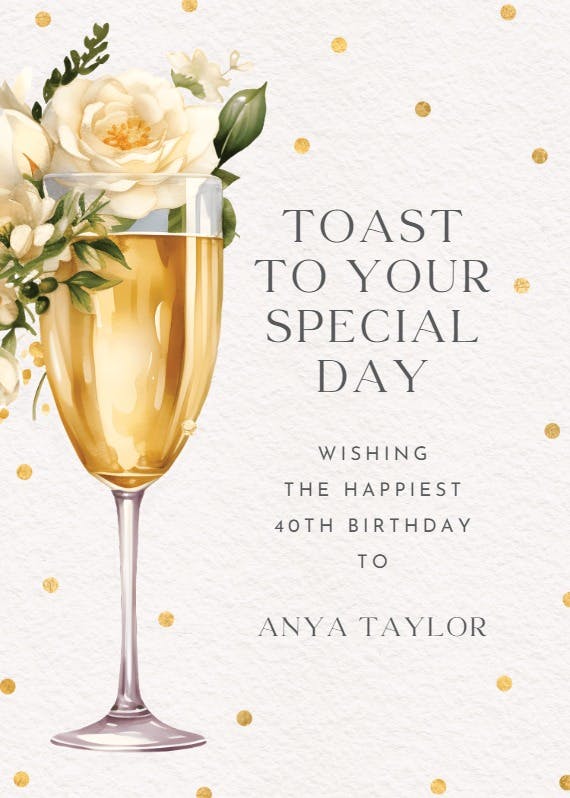 Watercolor toast - birthday card