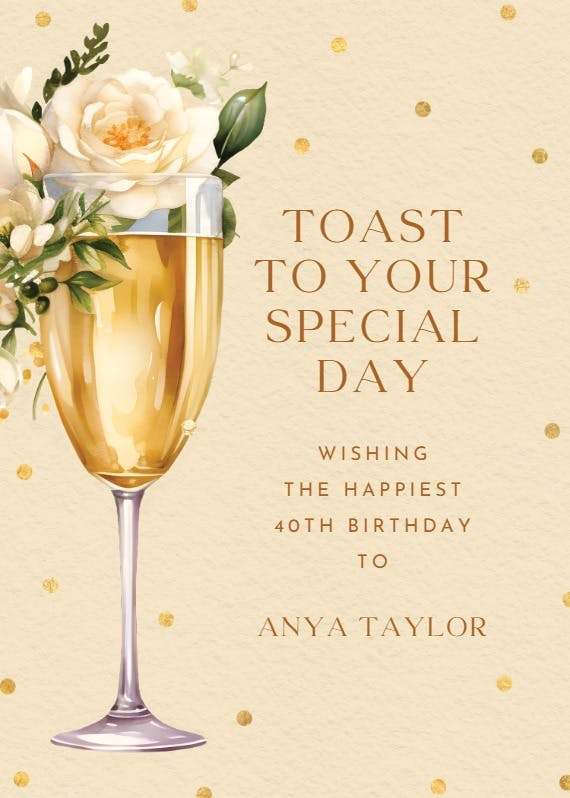 Watercolor toast - happy birthday card