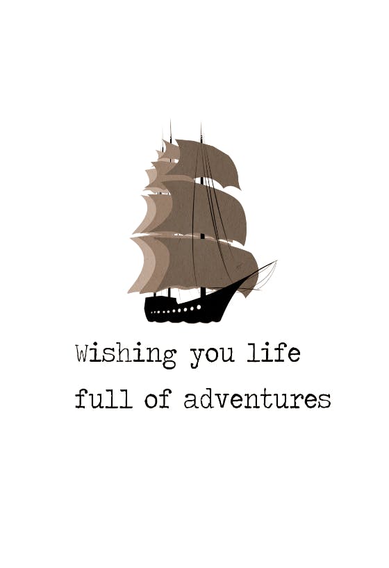 Life full of adventures - happy birthday card