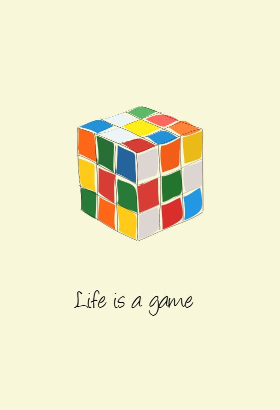 Life is a game - birthday card