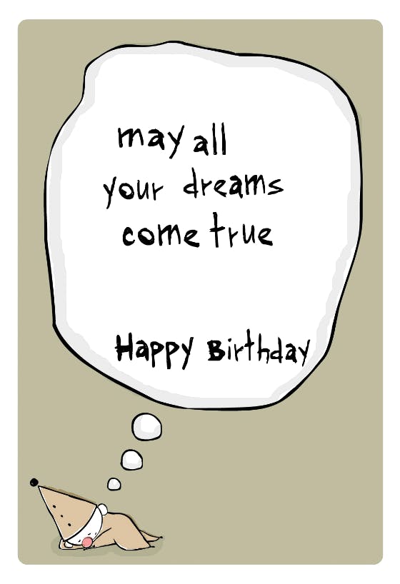 May all your dreams come true -  tarjeta de cumpleaños