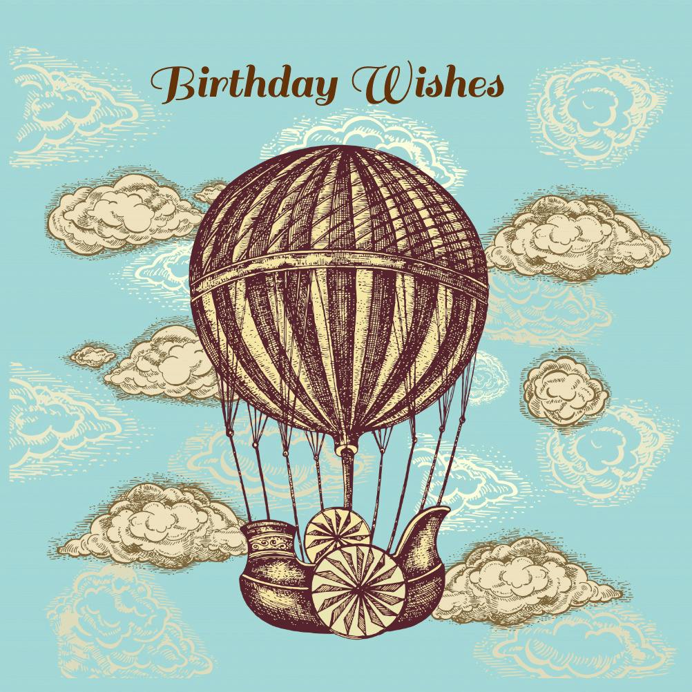 Up and away - happy birthday card