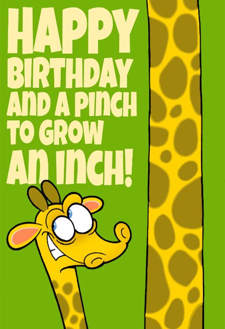 A Pinch to Grow an Inch - Birthday Card