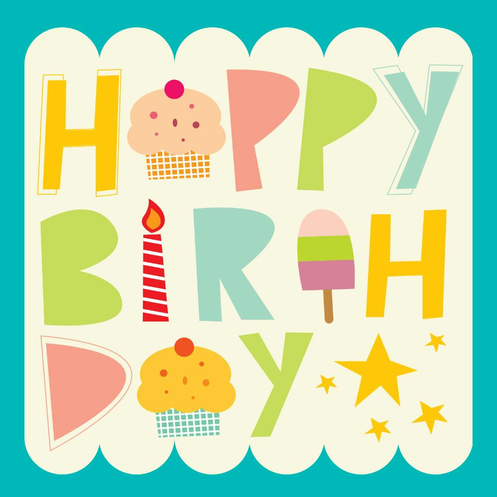 Alphabet art - happy birthday card