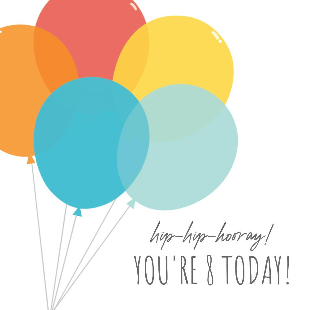 Balloon hooray - happy birthday card