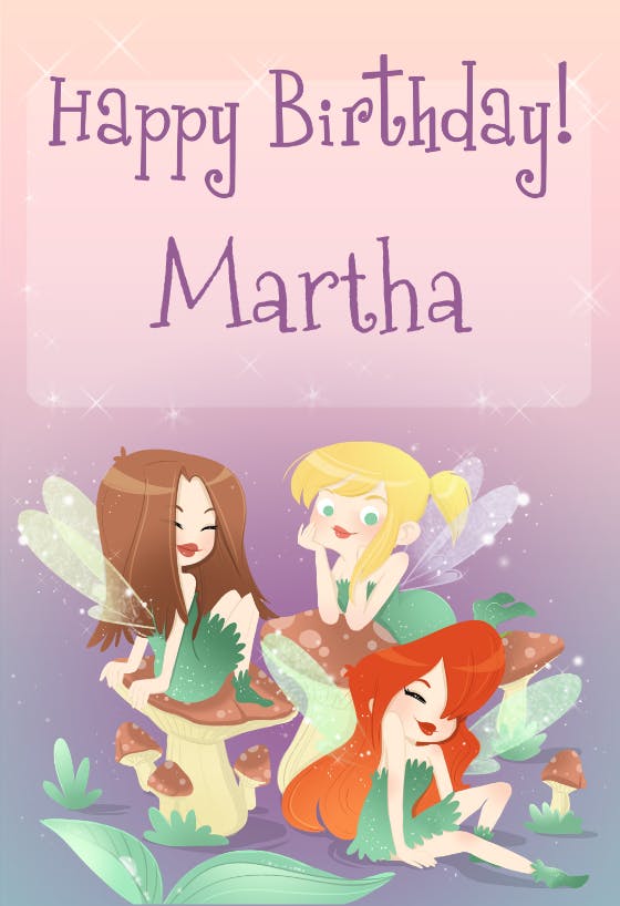 Birthday fairies - birthday card