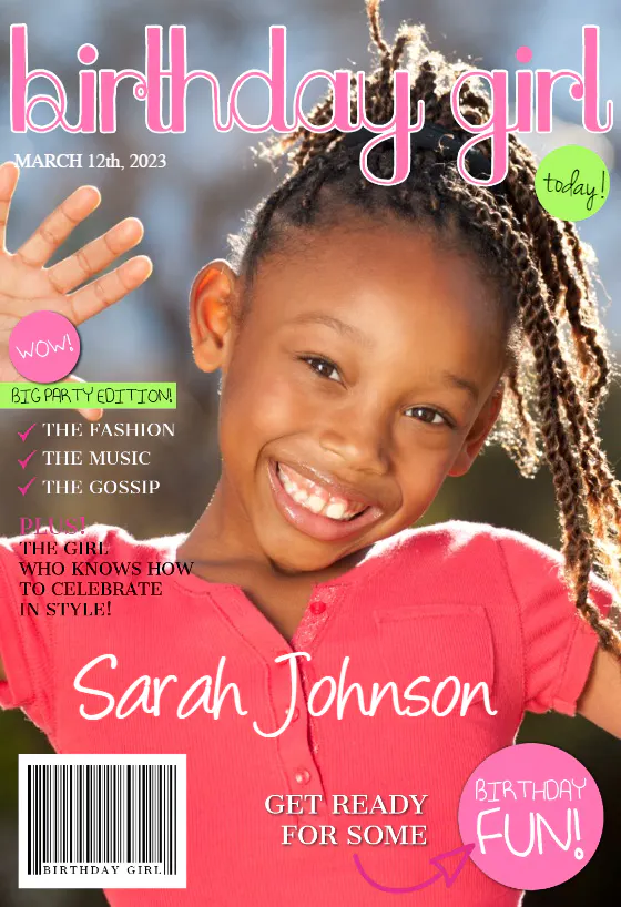 Birthday Girl Magazine Cover Birthday Card Free Greetings Island