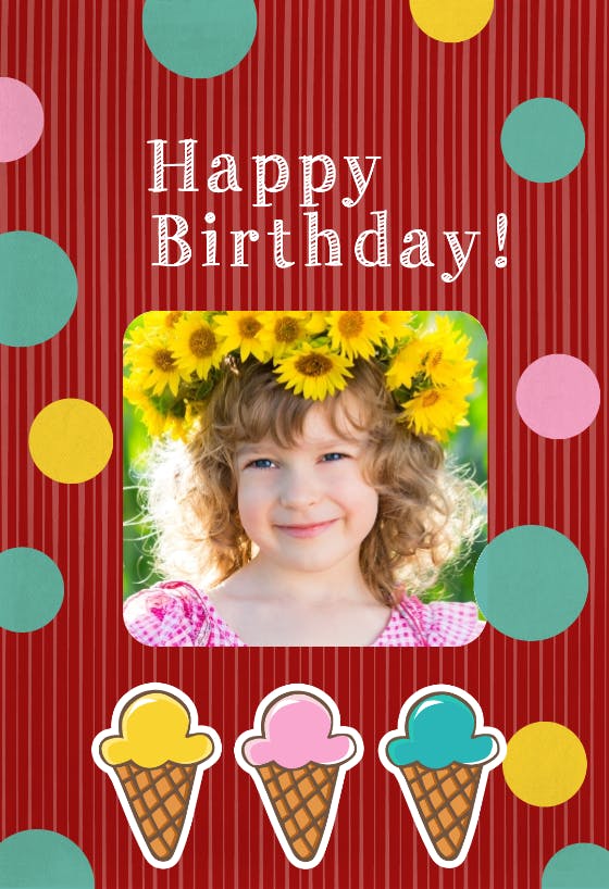 Birthday icecreams - happy birthday card