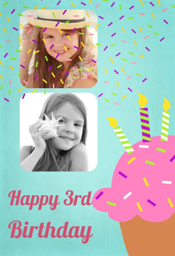 Colorful cupcake -  tarjeta de cumpleaños
