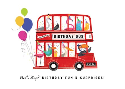 Double-decker day - birthday card