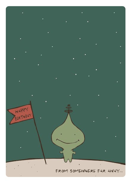 From far away - birthday card