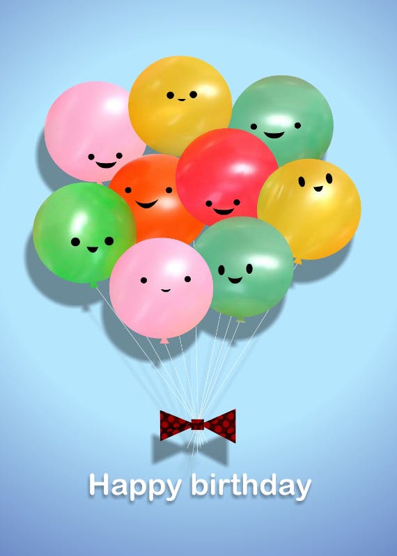 Happy balloons -  tarjeta para imprimir