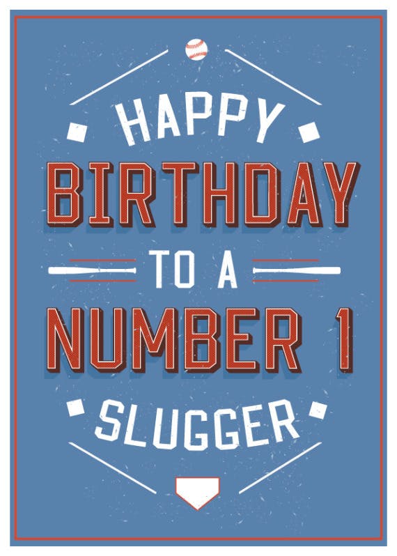 Number one slugger - happy birthday card