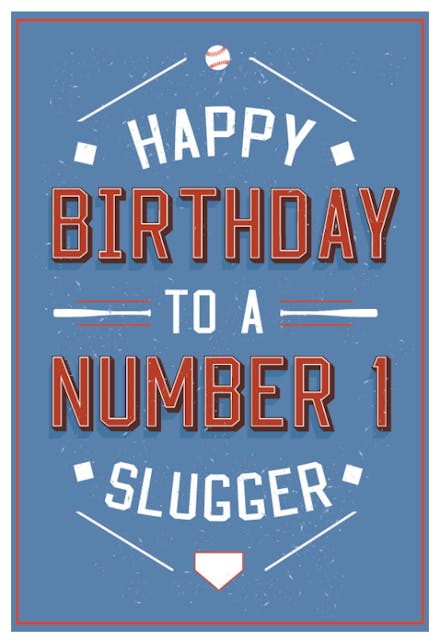 Number One Slugger - Birthday Card