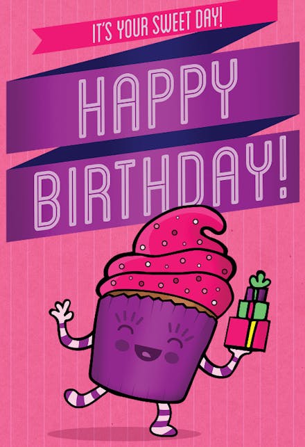 Princess Cupcake - Birthday Card