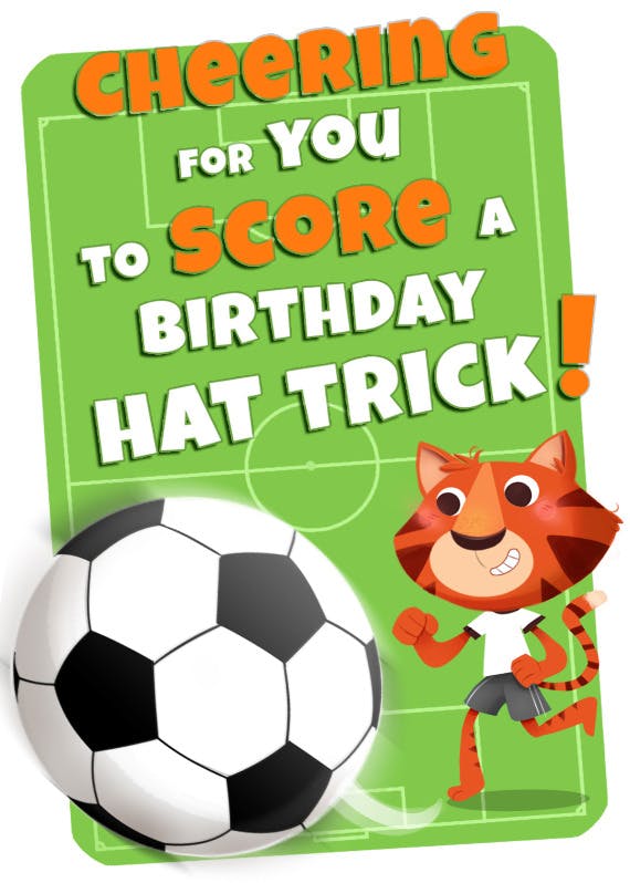 Soccer theme - happy birthday card