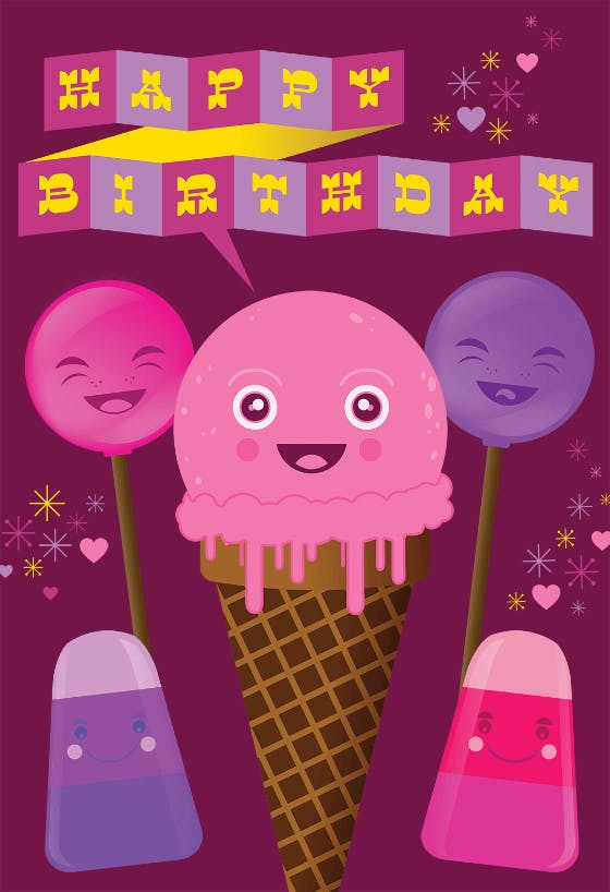 Sweet treats - happy birthday card